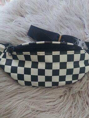 Checkerboard Black & White Waist Bag - Unbranded